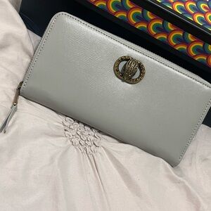 Kurt Geiger Light Gray Wallet with Gold Accent